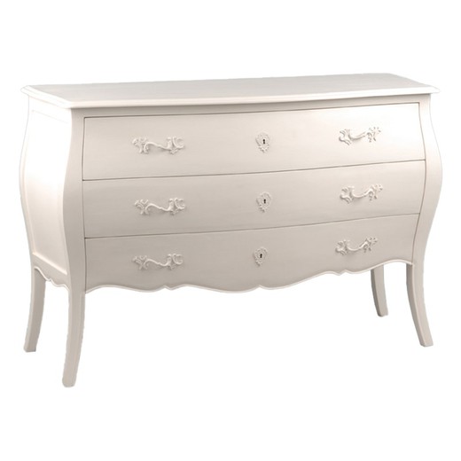 MUNRANO-Wooden chest of drawers 3 drawers white, 40x120x80 cm