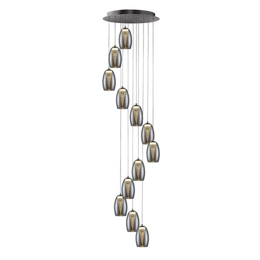 NEBULA-Chrome Ceiling Lamp with LED Light, 54 x 200 cm