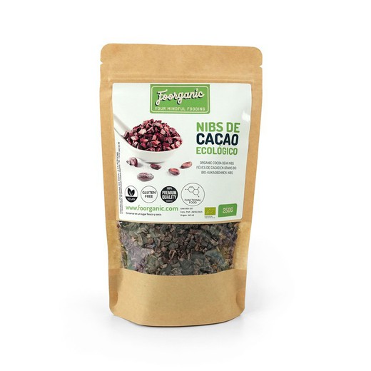 Éclats de fèves de cacao ECO, 250 gr