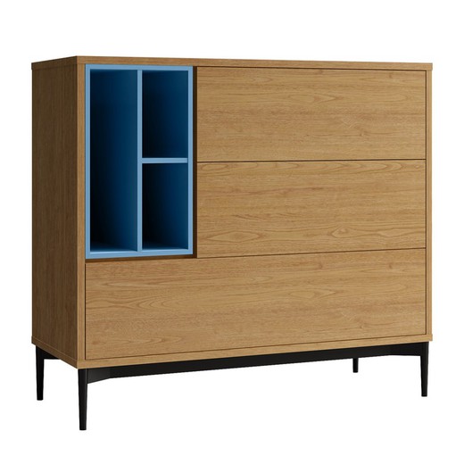 ONNIE - Blauwe dressoirkast, 103,4 x 39,6 x 95 cm
