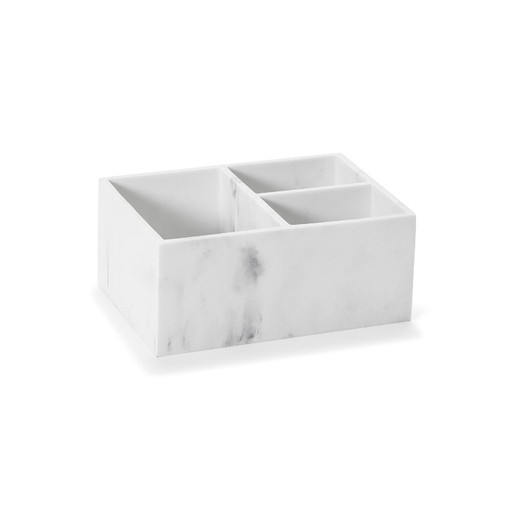 Organizer in marmo bianco, 21x15x9 cm