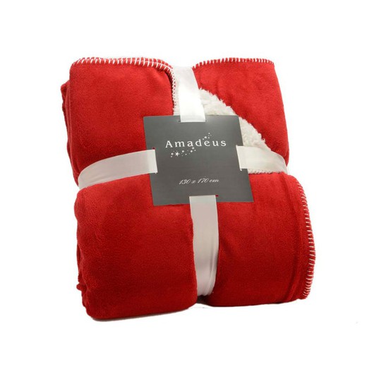 SHEEP-Κόκκινη πολυεστερική κουβέρτα, 130x170 cm