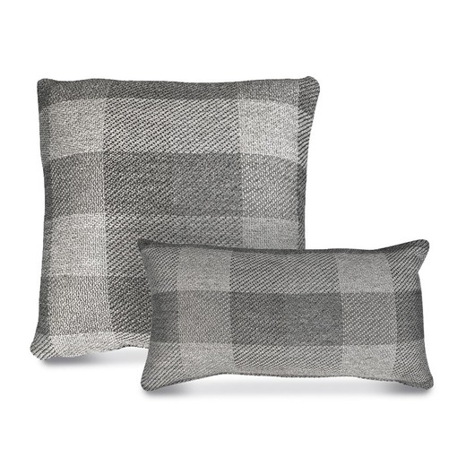 Pack of 2 Cushion Covers with gray squares - Vik