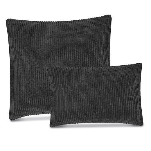 Confezione da 2 fodere per cuscini in velluto nero - Jumbo