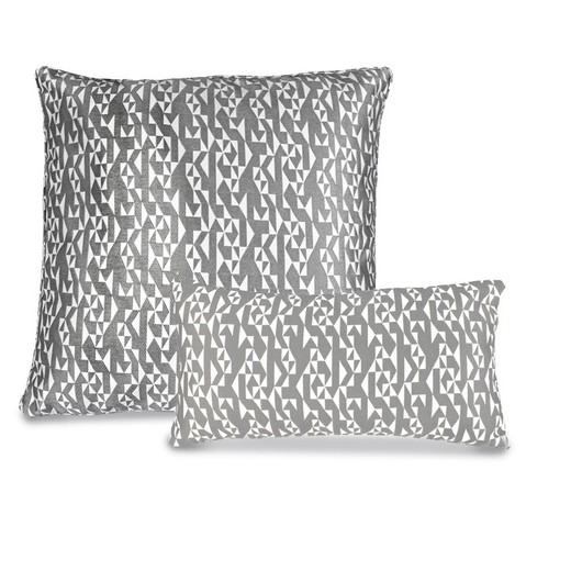 Pack of 2 gray and ecru cushion covers BREDA