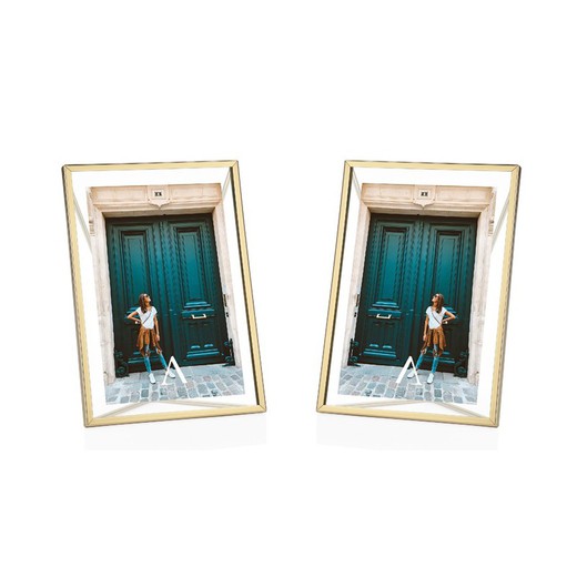 Pack of 2 gold photo frames