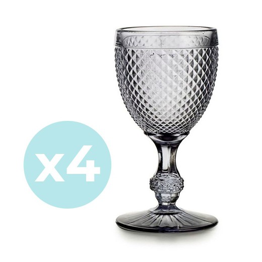 Confezione da 4 bicchieri da acqua Bicos grigi, Ø8,8x17cm