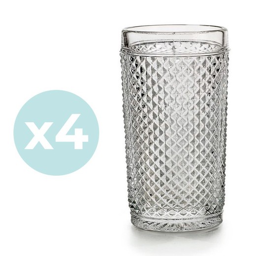 Confezione da 4 bicchieri Bicos Alti, Ø7,5x13,9cm