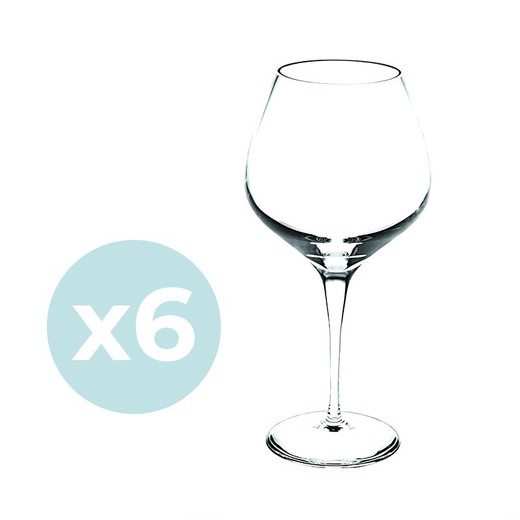 Pack of 6 L crystal wine glasses in transparent | Lybra