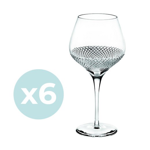 Pack de 6 verres à vin en cristal transparent | Splendeur