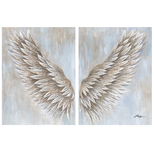Confezione di quadri con ali d'angelo, 2 pezzi