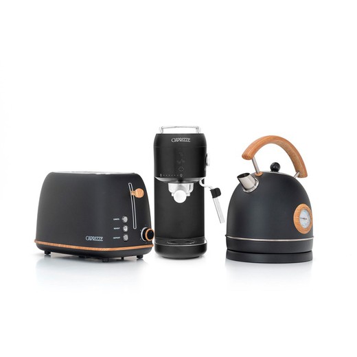 Pack of appliances, 1 Toaster, 1 Coffee maker and 1 Kettle | Black