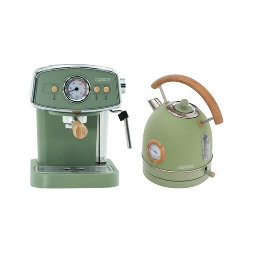 Pack de electrodomésticos en color verde | Cafetera Kai + Hervidor Nara