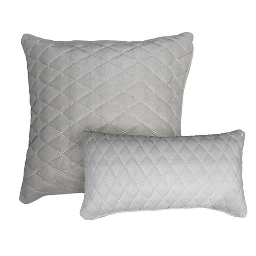 Pack of cushion covers with gray quilted fabric | Bonn, 2 pieces