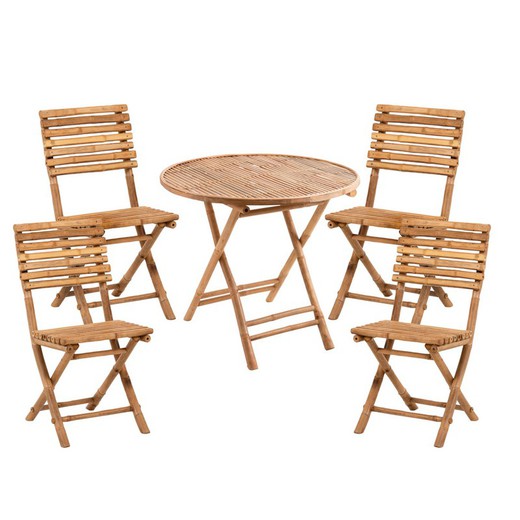 Pack mesas y sillas outdoor compuesto por una mesa y cuatro sillas
