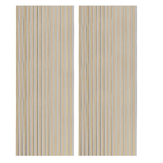Decorative acoustic panel made of wood in light natural and grey, 60 x 2.2 x 120 cm | acoustic sound