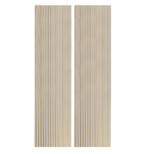 2 Paneles acústicos decorativos de madera en natural claro y gris, 60 x 2,2 x 240 cm | Acustic sound