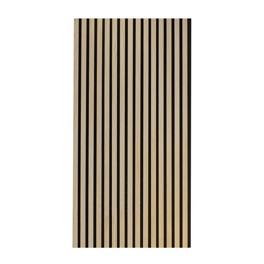 Panneau acoustique décoratif en bois naturel et noir, 60 x 2,2 x 120 cm | son acoustique