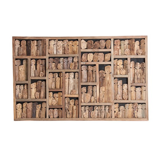 Panel Decorativo de Madera Tropical Biskra, 161x4x101cm