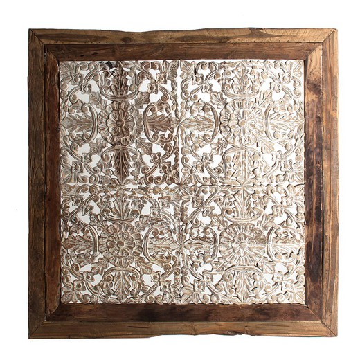 Panel Decorativo de Madera Tropical Taskent Blanco/Madera, 166x3x170cm