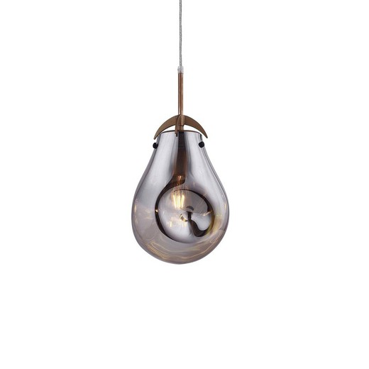 PANIST - Hanglamp van rokerig glas, Ø 23 x H 160 cm