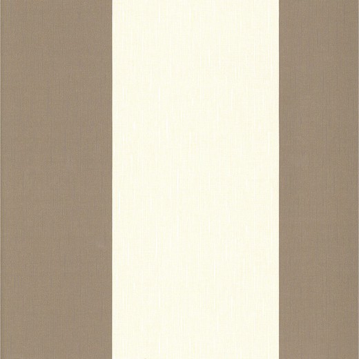 Papier Peint Basic Stripe Marron-Ecru