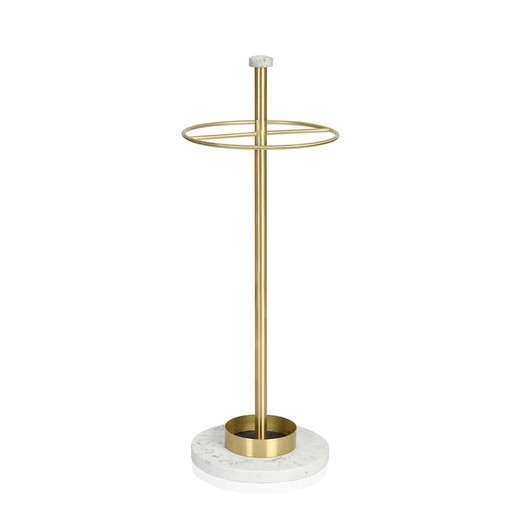Gold/white metal and polyresin umbrella stand, Ø24 x 65 cm