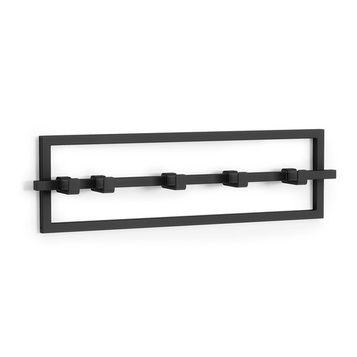 Steel coat rack in black, 53 x 6 x 15 cm | cubiko