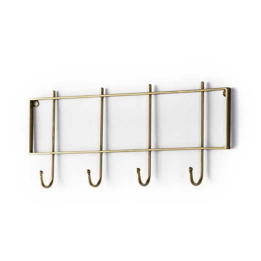 Gold metal coat rack, 60x6x25 cm