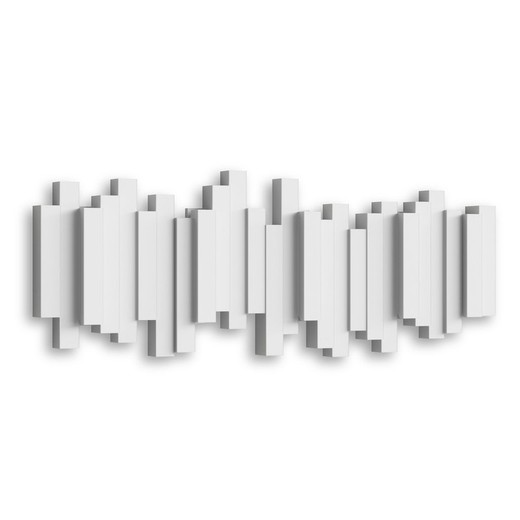 Perchero de Pared STICK MULTI HOOK Blanco de 5 Ganchos, 49x3x18 cm