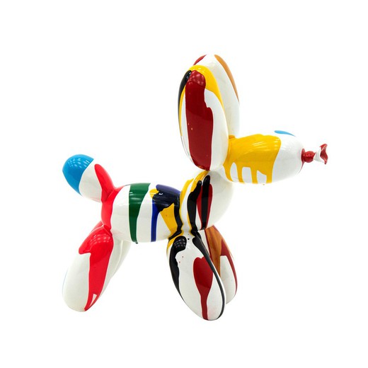 Escultura perro globo de poliresina multicolor XS  27 x 10 x 26 cm