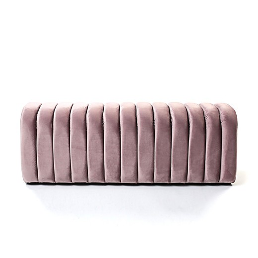 Pé de cama de veludo rosa pálido Aiko, 105x36x37 cm