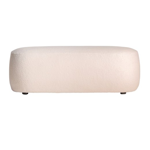 Pie de cama de algodón y pino en blanco, 109 x 54 x 40 cm | Winsum Bouclé