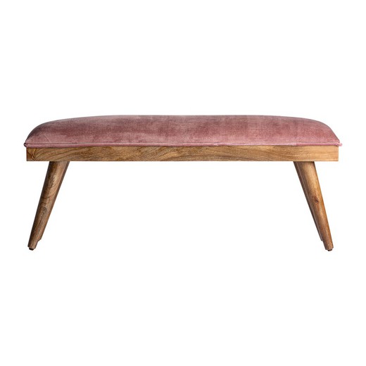 Pé de cama em madeira de manga Tardiano rosa, 117 x 42 x 46 cm