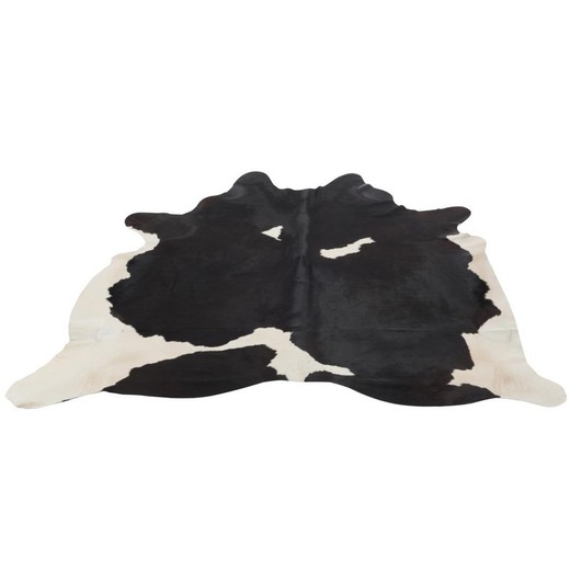 Alfombra Piel de Vaca Cuero Negro y Blanca 230x240 cm