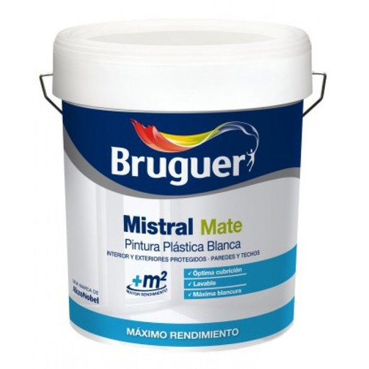 Pintura Plástica Blanca Mistral Mate 10 L