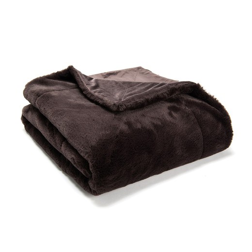 Chocolade polyester plaid, 130 x 1 x 170 cm | luxe