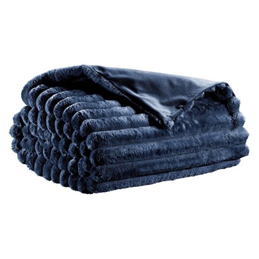 Navy blue polyester plaid, 160 x 130 cm | Alice