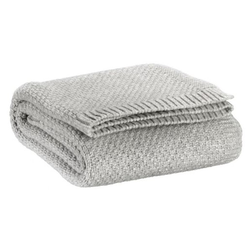 Recycled polyester knitted plaid in pearl grey, 160 x 130 cm | Danilo