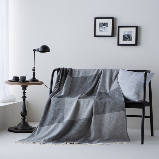 Grey fabric plaid, 170 x 130 cm | Nepal 37