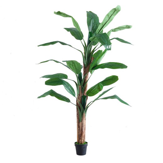 Plante artificielle en PVC vert et naturel, 20 x 20 x 180 cm | bananier