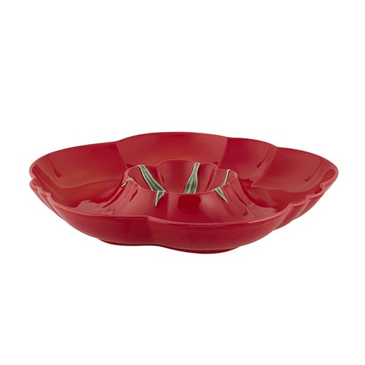 Red earthenware appetizer plate, 38 x 36 x 5.5 cm | Tomato