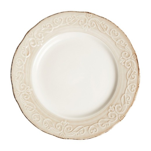 Plato llano de cerámica en blanco, Ø 27 x 2 cm | Alka