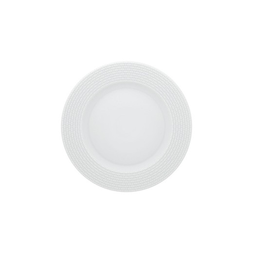 Plato de pan de porcelana en blanco, 17,8 x 17,8 x 1,7 cm | Cesta