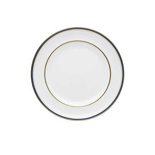 Piatto per pane in porcellana bianco, blu e oro, 17,4 x 17,4 x 2 cm | cambridge