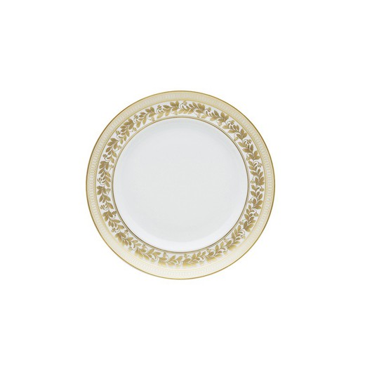 Plato de pan de porcelana en blanco y oro, 17,4 x 17,4 x 2 cm | Anna