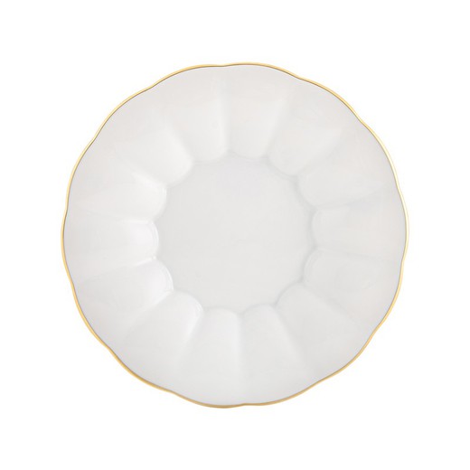 Plato de pan de porcelana en blanco y oro, 17,5 x 17,5 x 2,3 cm | 200 Años