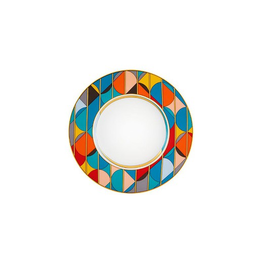 Assiette à pain en porcelaine multicolore, 18,6 x 18,6 x 1,7 cm | Futurisme