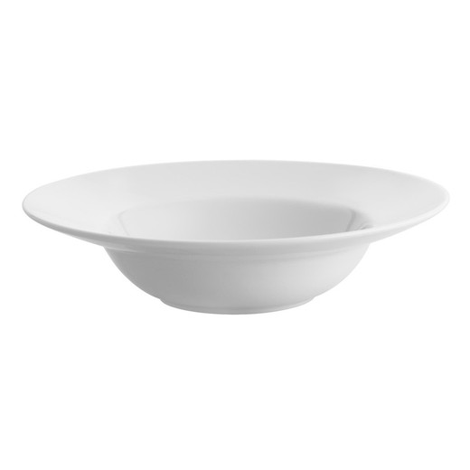Hvid porcelæn M pasta tallerken, Ø 28 x 6,9 cm | Broadway White