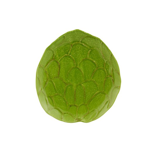 Cherimoya grøn desserttallerken i lertøj, 23 x 21 x 2,7 cm | Tropiske frugter